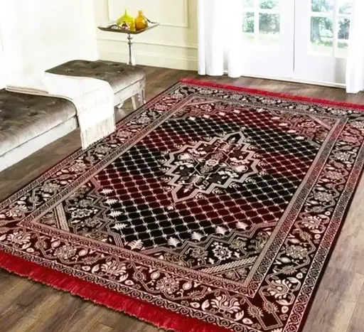 Beautifully Designed Cotton Carpet for Your Living Room/ Bedroom etc. (Size 152x214 Cm or 5x7 ft.) Color 2 (R906)