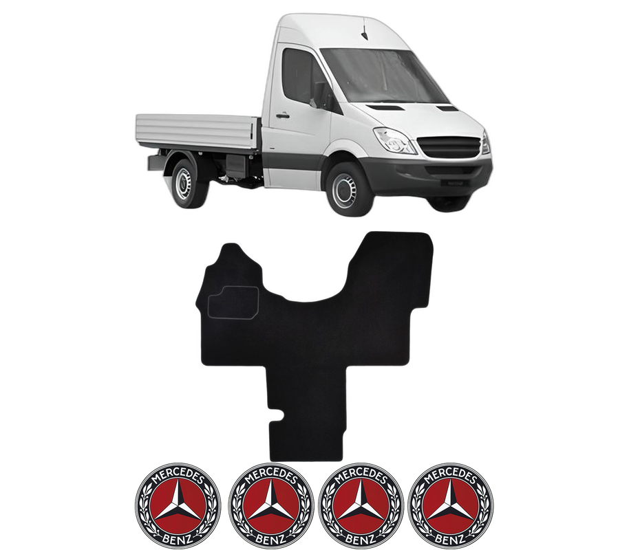 Set Covorase Presuri MERCEDES-BENZ SPRINTER 3,5-t Platform/Chassis (B906) din 2006-2018, Auto, Material Textil Mocheta, 4 Stickere auto cu MERCEDES-BENZ