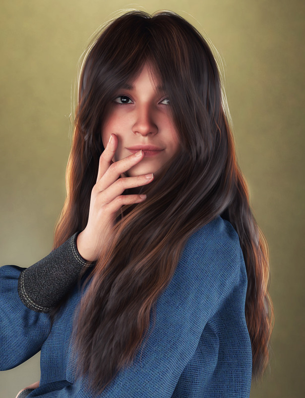 CS dForce Curly Curtain Hair for Genesis 9