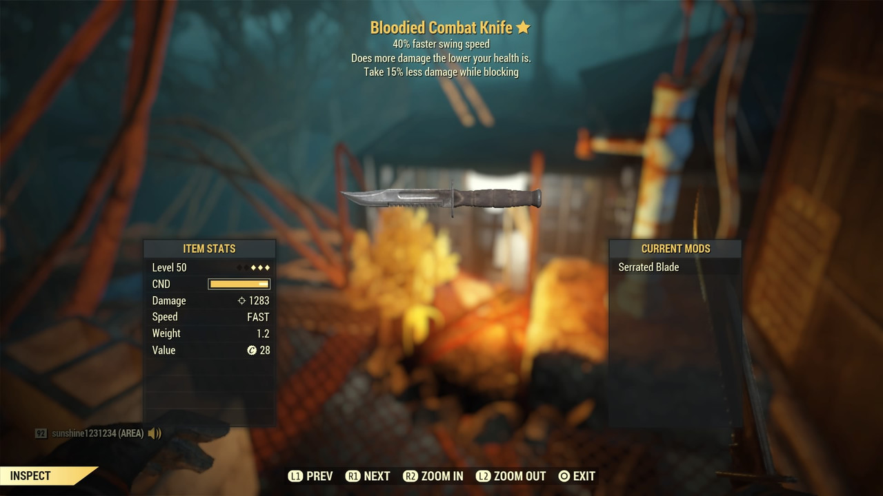 Found a bloodied hunting rifle of my tenth queen today : r/fo76