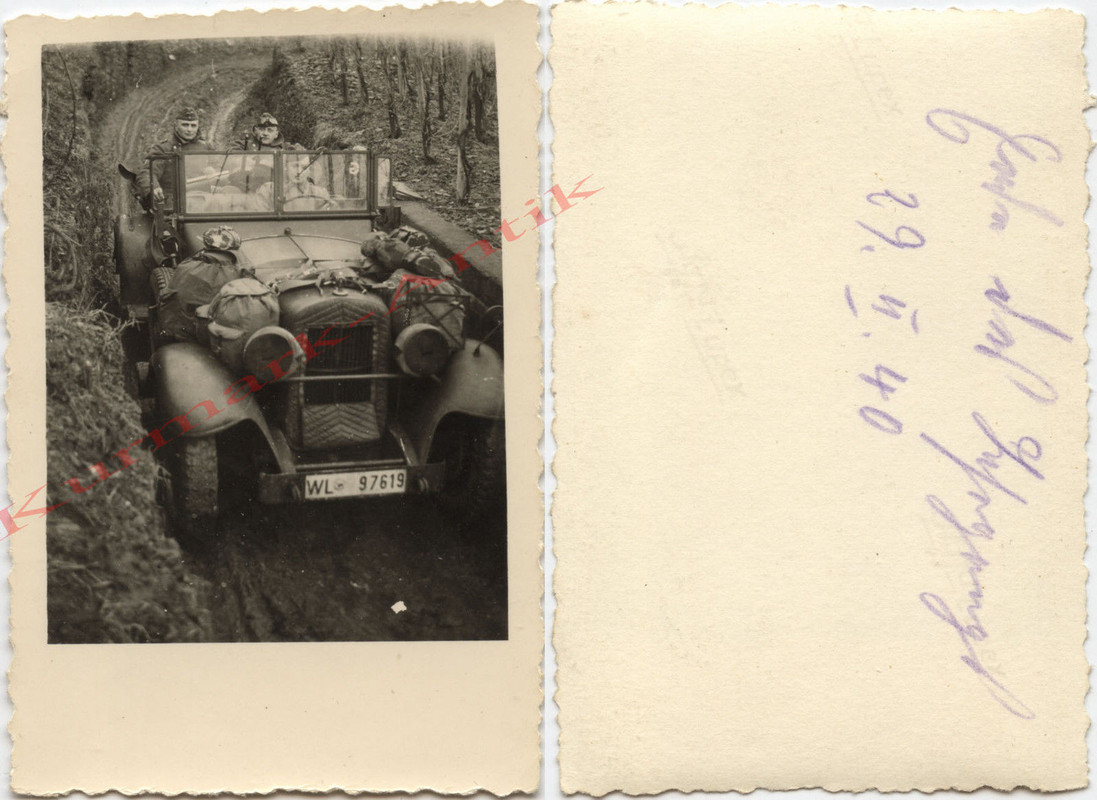 Foto Wehrmacht Auto PKW Kübel jeep WL Nummernsch