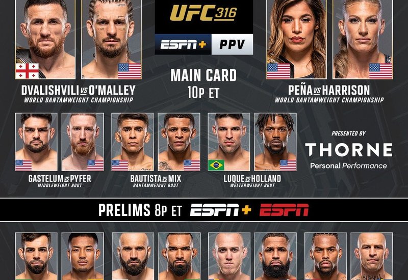 Резултати от UFC 316