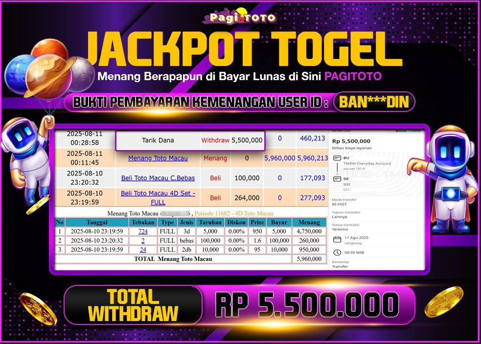 HAPPY JACKPOT MEMBER PAGITOTO TOGEL TOTO MACAU   Rp 5.500.000-, - LUNAS