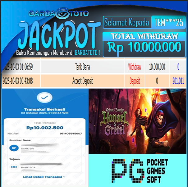 JACKPOT DI PERMAINAN SLOT Grimms Bounty: Hansel & Gretel WD Rp10.000.000