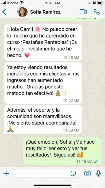 Un testimonio de una alumna satisfecha.