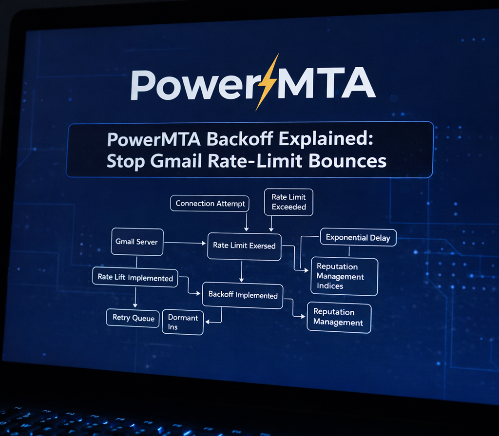 Email rate limiting and backoff retry flow diagram