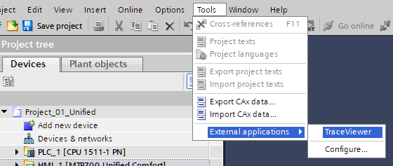 Trace Viewer in conjunction with a Unified Comfort Panel Trace Viewer in conjunction with a Unified Comfort Panel