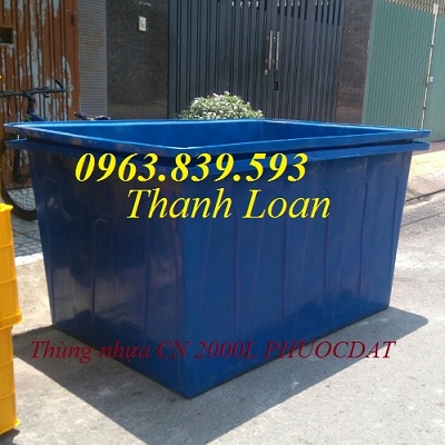 Bán thùng nhựa chữ nhật 2000lit nuôi cá giao toàn quốc / Lh 0963.839.593 Ms.Loan THUNG-NHUA-CONG-NGHIEP-NUOI-CA-CHU-NHAT-2000-L