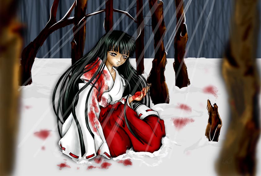 Hình vẽ Kikyou, Kagome, Sango bộ Inuyasha - Page 5 Stained_na0k0_by_kikyou_club