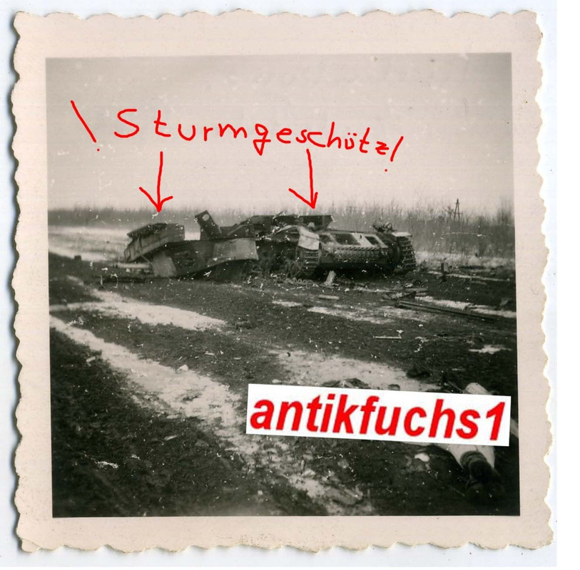 Deut.Panzer Sturmgeschütz Lang nach Volltreffer 