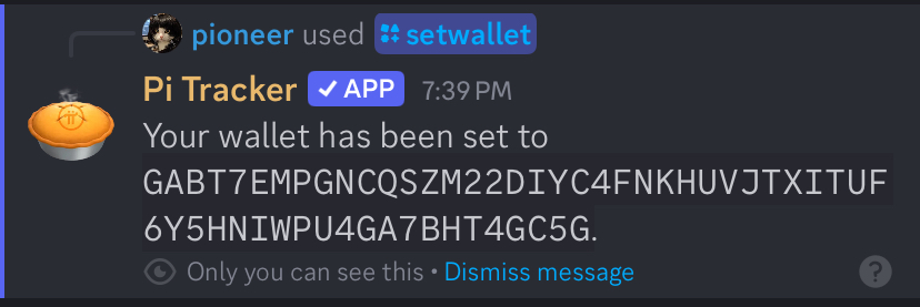 Example of setting wallet