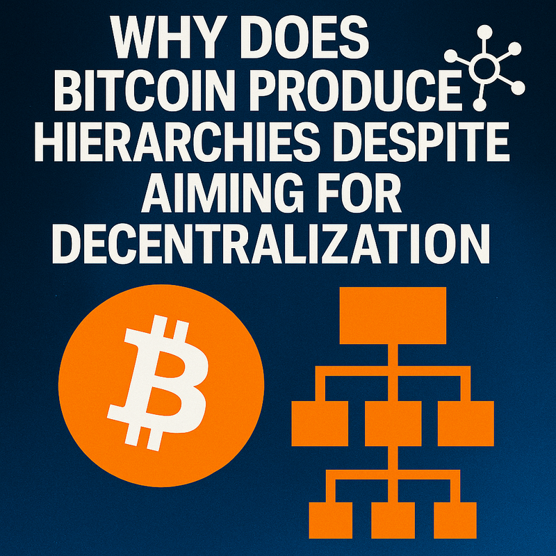 Why does Bitcoin produce hierarchies despite aiming for decentralization