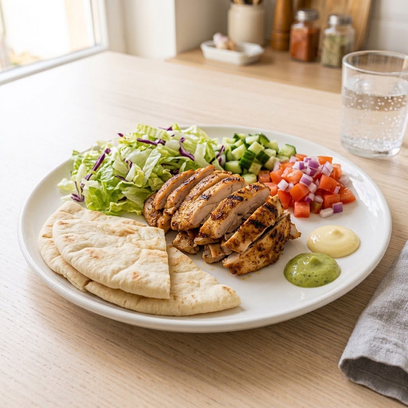 Plato De Shawarma De Pollo Normal