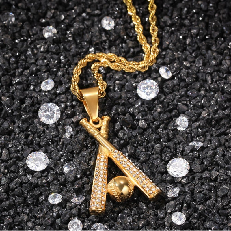 Baseball pendant and chain deals