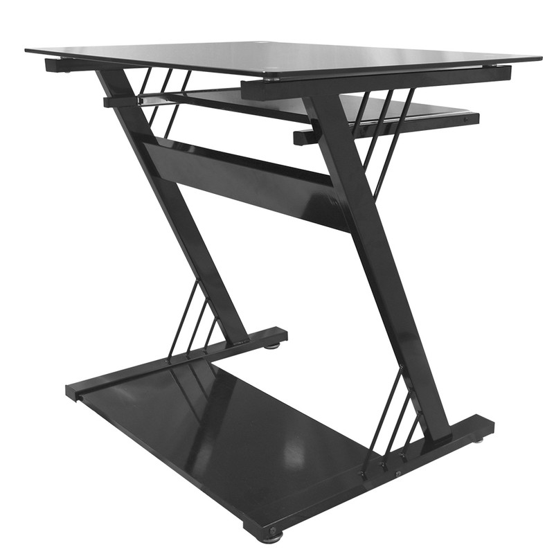 Escritorio de computadora Starken con múltiples niveles, incluyendo soporte para monitor e impresora.