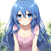 1girl, yoshino (date a live), nearly naked apron, underwear, blue hair, blue eye s-1562817606