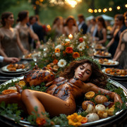 Garden wedding w served Brownhair Serie B 0 82