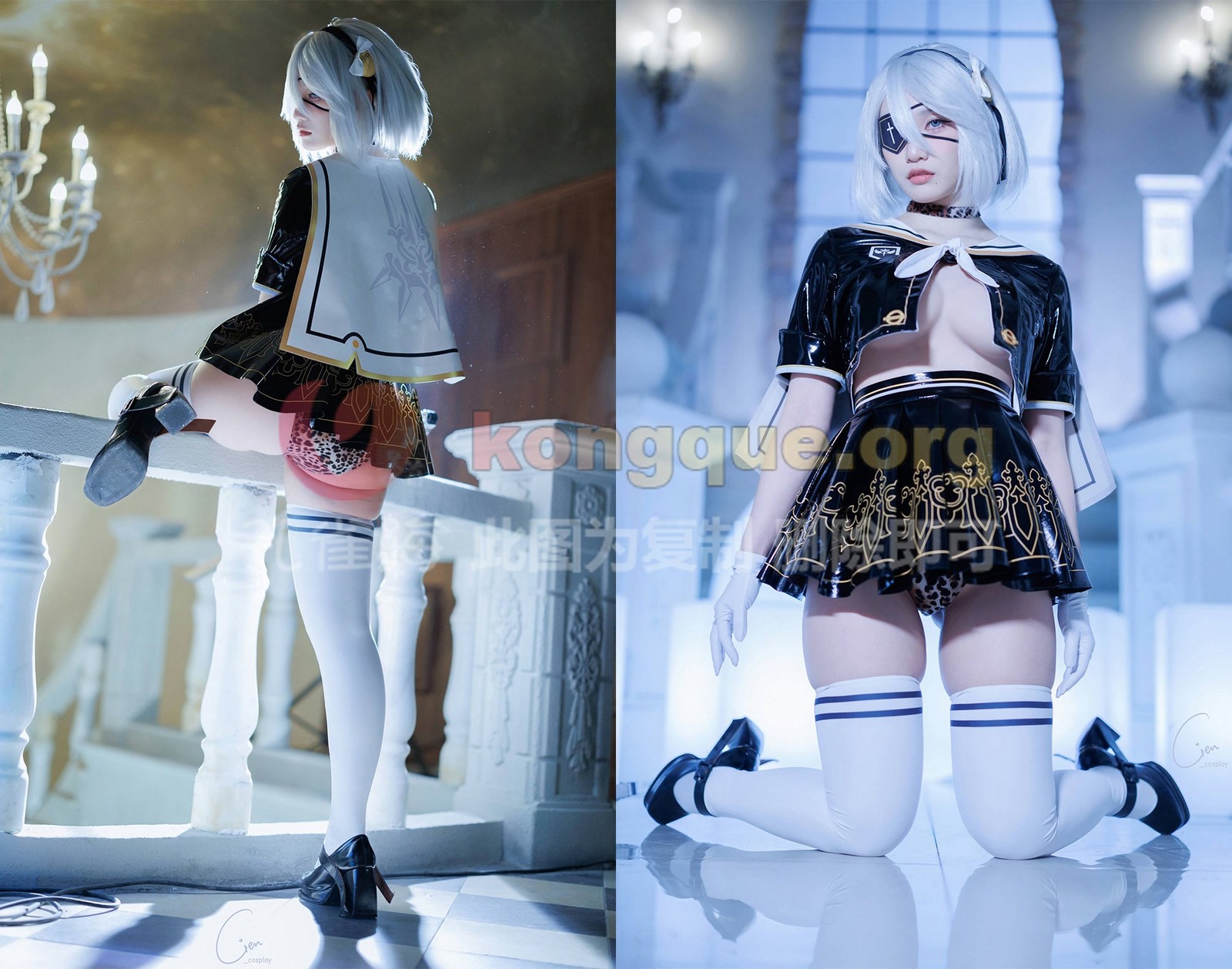Cien恩恩 2B JK School Uniform Cosplay 高清写真（32P｜15MB）插图