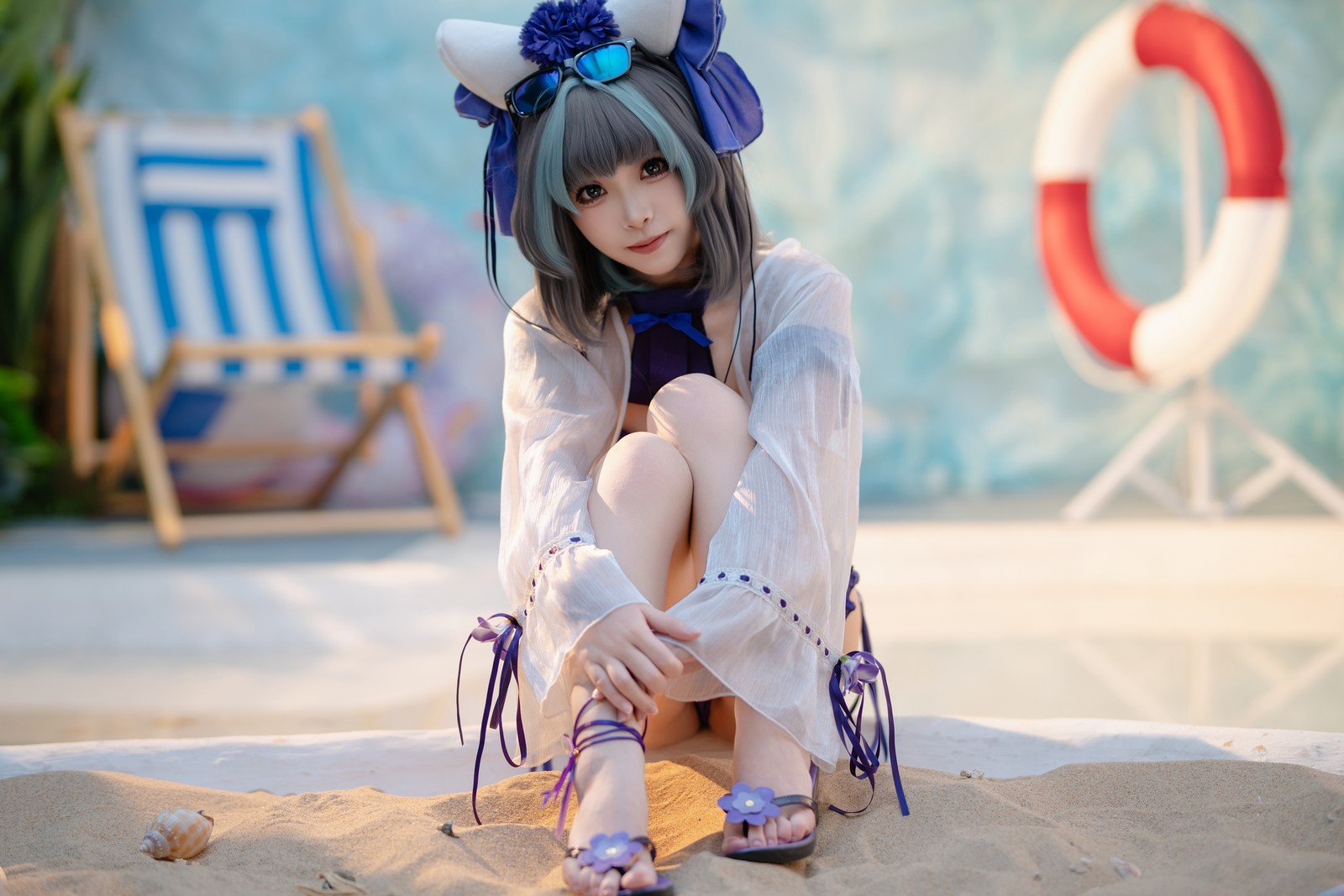Bangni邦尼 – 泳装柴郡 Cosplay 高清写真集（86P-832MB）碧蓝航线插图2