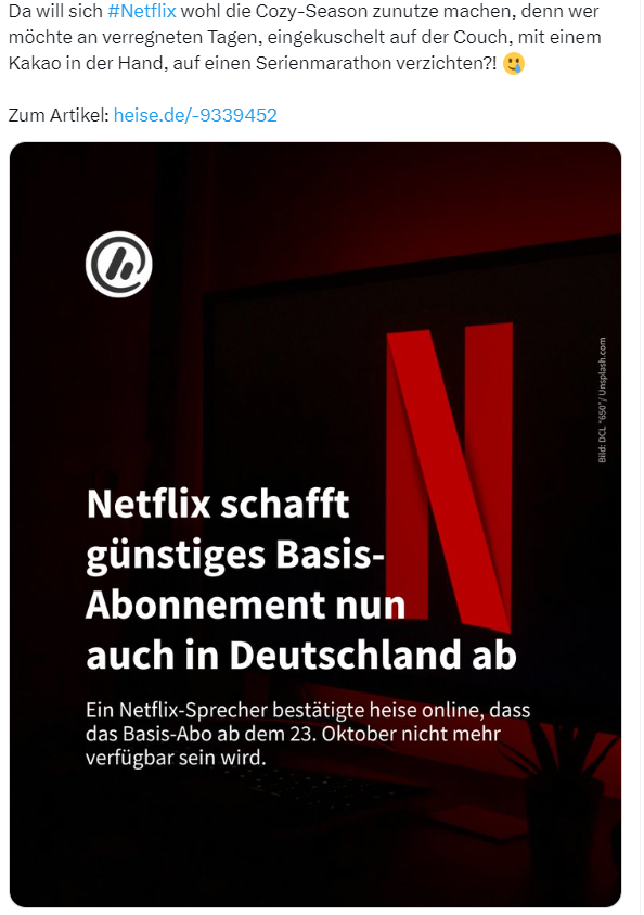 Netflix Basis-Abo stirbt