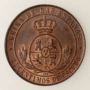 2  1/2 Céntimos de Escudo 1868. Isabel II. Segovia.  PAS5464
