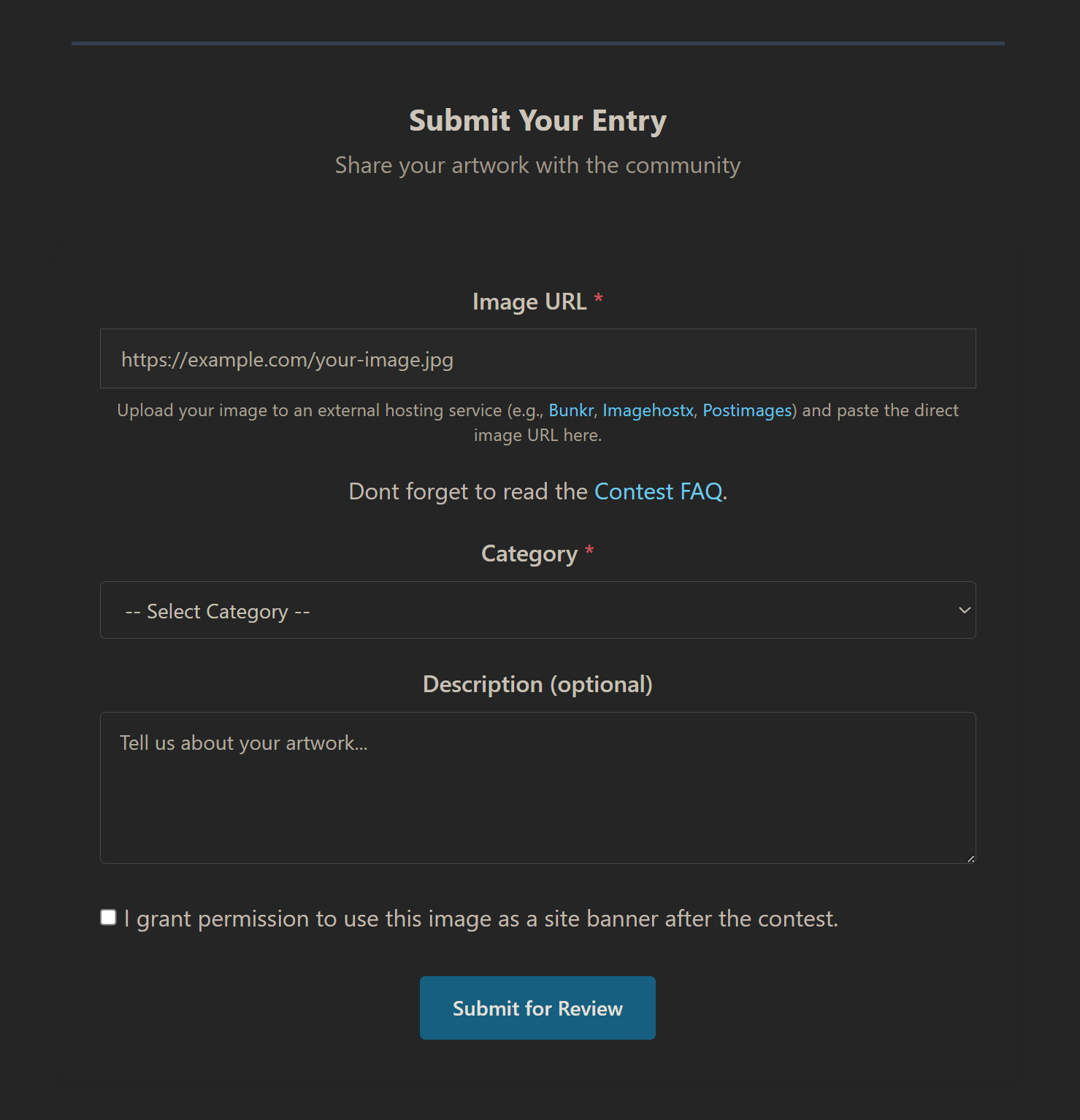 Contest FAQ 18 SUBMISSION-FORM