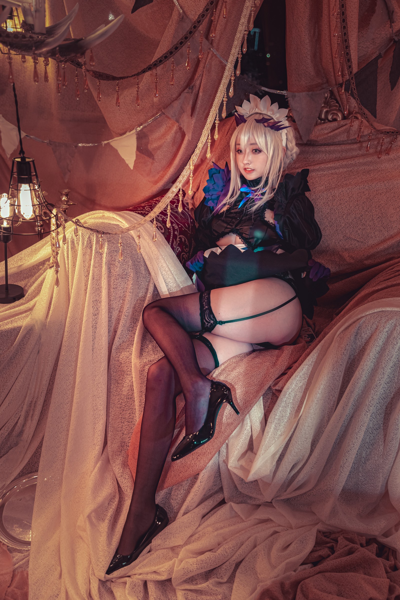 冬马路纱 黑枪呆 Cosplay 写真合集｜FGO 阿尔托莉雅 黑化版 图集＋视频（40P＋1V｜685MB）插图1