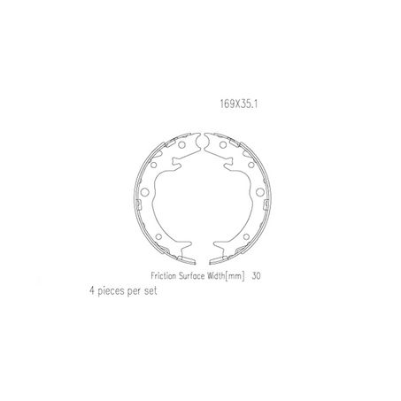 Rear Brake Shoe Set Rear Brake Shoe Set