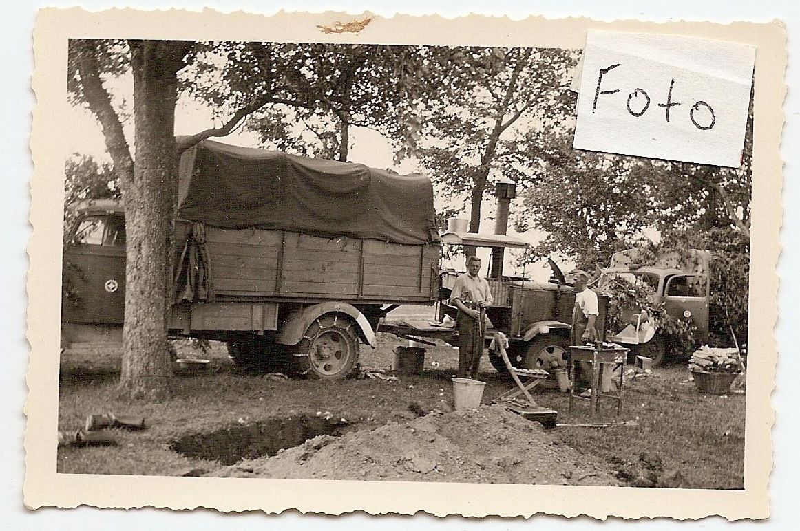 WW2 MILITÄR WEHRMACHT LKW MIT ANHÄNGER ZUGMASCHI