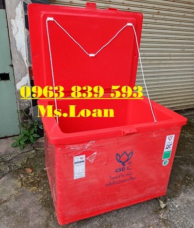 Thùng giữ lạnh thailand 450L trữ hải sản, thùng đá nhựa bảo quản thực phẩm lâu 0963.839.593 Ms.Loan Ban-thung-da-hoa-sen-450lit-giu-nhiet-hai-san