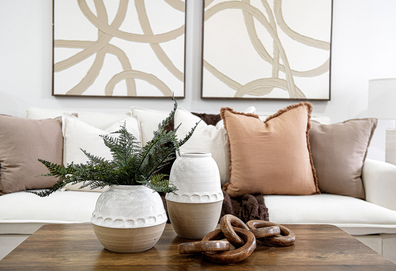 Beautifully staged neutral bedroom