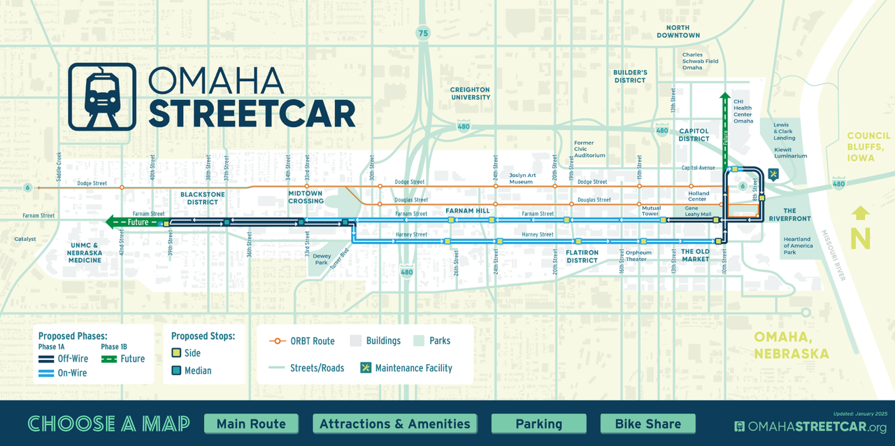 Omaha Streetcar Map
