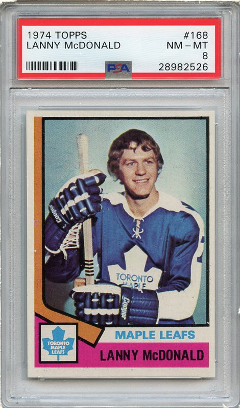1974-75 Topps #168 Lanny McDonald RC PSA 8