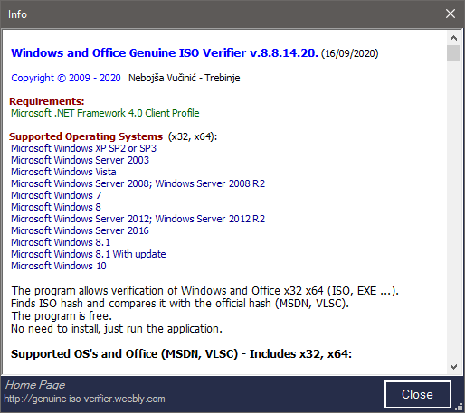 Windows and Office Genuine ISO Verifier v.8.8.14.20 2020-09-16-09-14-00