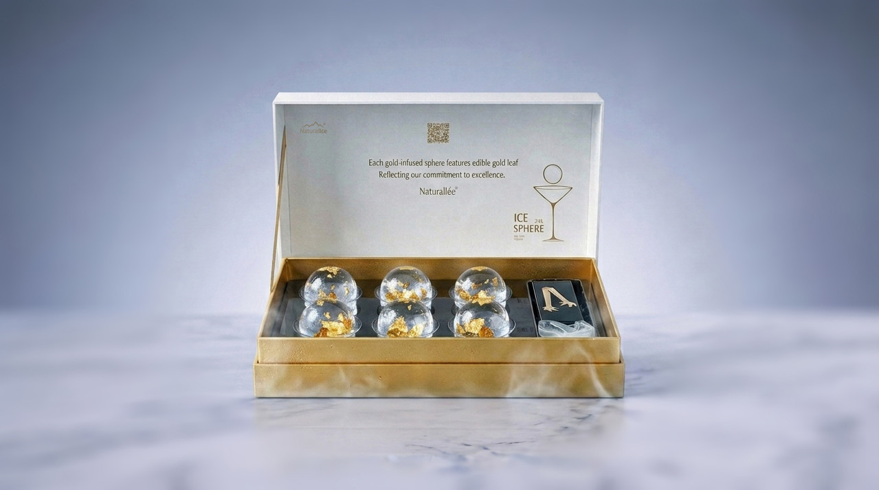 Ice Ball Gold Luxury - 6 Pcs