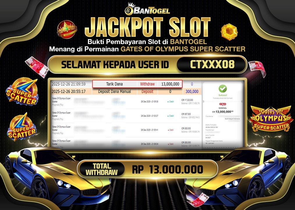 BUKTI JACKPOT LUNAS BANTOGEL