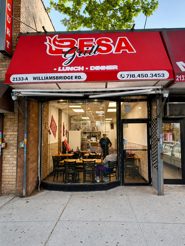 Besa Grill storefront on Williamsbridge Road in the Bronx
