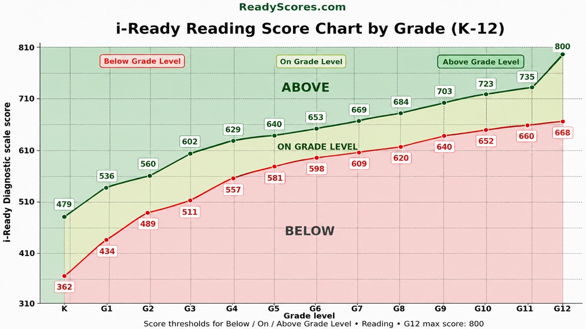 IReady Diagnostic Scores Chart 2026