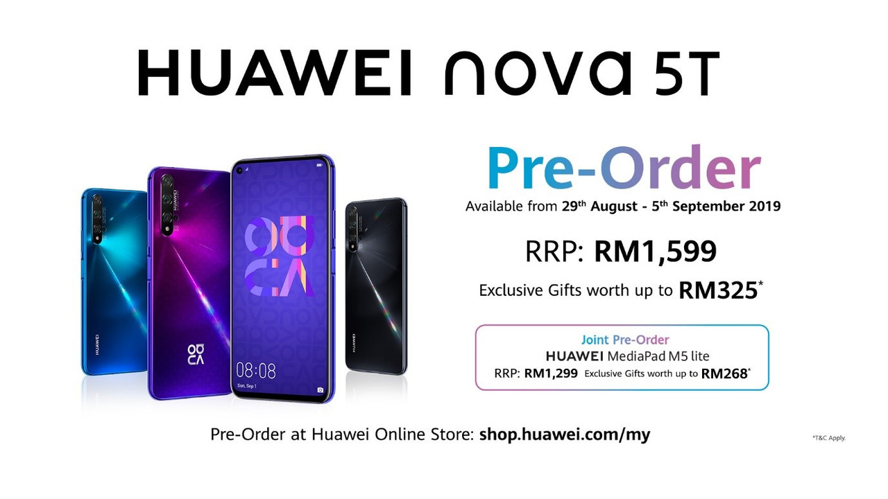 Huawei Nova 5T tempahan awal