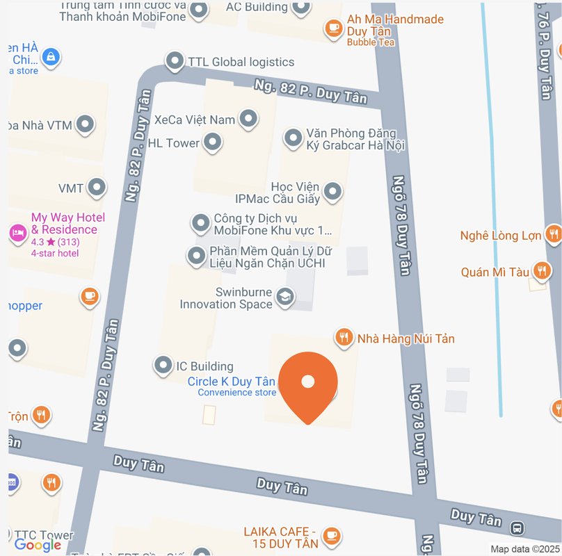 Map showing office location