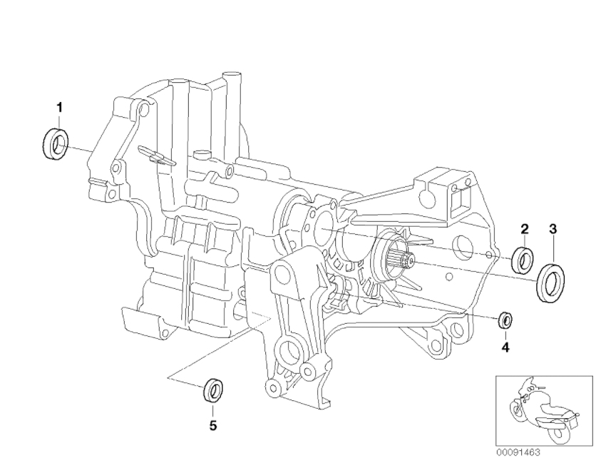 the gearbox input shaft seal, output end