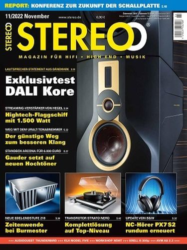 Cover: Stereo Magazin f&uuml;r HiFi, High End und Musik November No 11 2022
