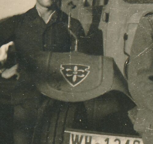 Foto, Lkw mit Maling Kennung Wappen, Skijäger-Regiment 1.