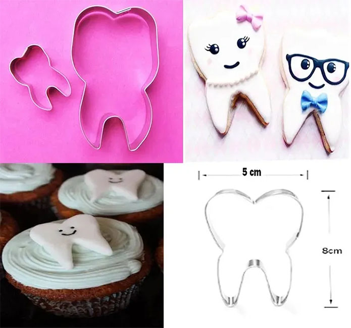 Molde cortador de muela para galletas y decoracion cupcakes repostería