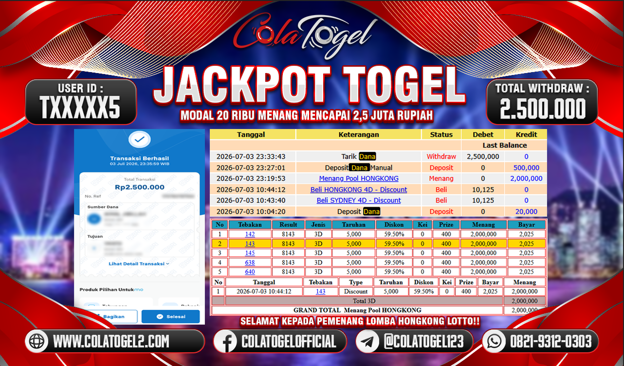 JACKPOT HONGKONG LOTTO!!