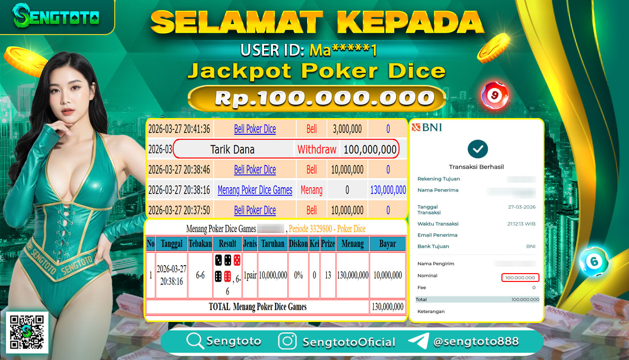 BUKTI PEMBAYARAN LIVEGAME POKER DICE