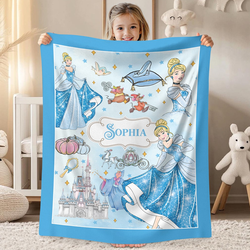 241014902 CC Blanket 30x40 Personalized Disney Princess Cinderella MK6
