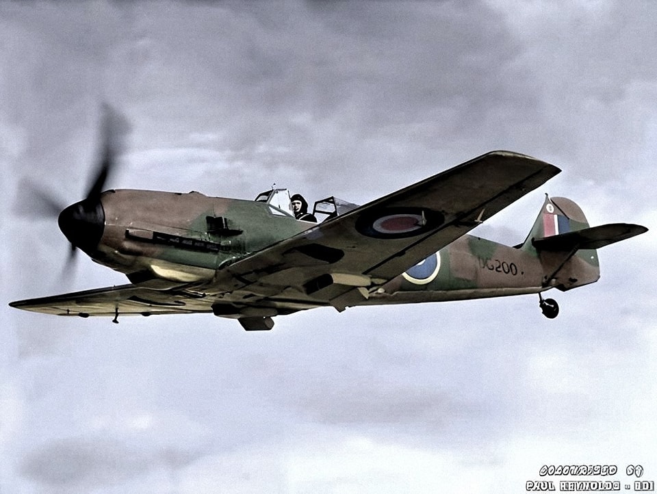 Photos colorisees  - Page 37 Bf-109-E-allemand-aux-couleurs-de-la-RAF
