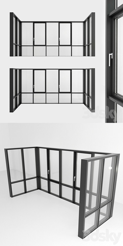 Panoramic glazing. Stained glass. one hundred