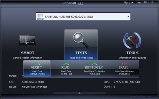 HDDScan 4.1 Build 0.29